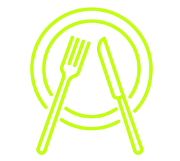 Plate with knife and fork