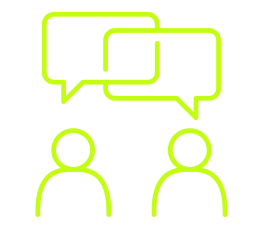 Two people communicating