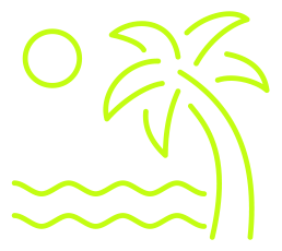 Palm Tree with sun and sea
