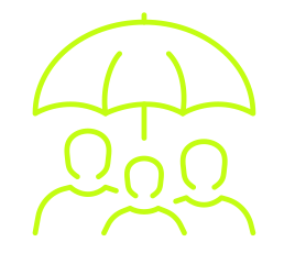 People underneath umbrella