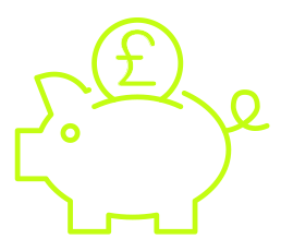 Piggy bank with money